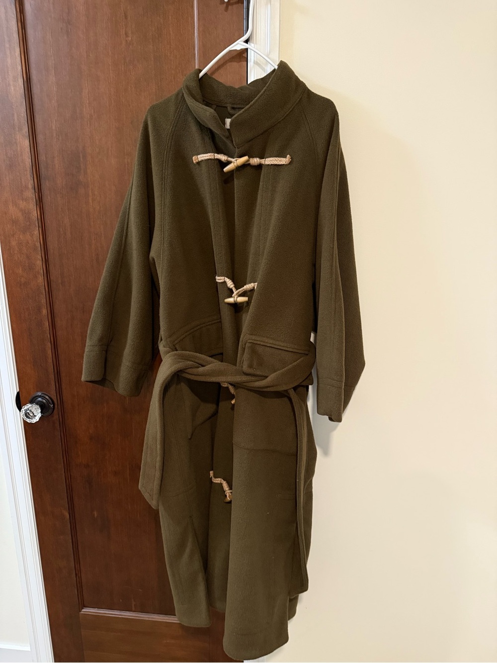 Free People Olive Toggle Trench Coat with Belt